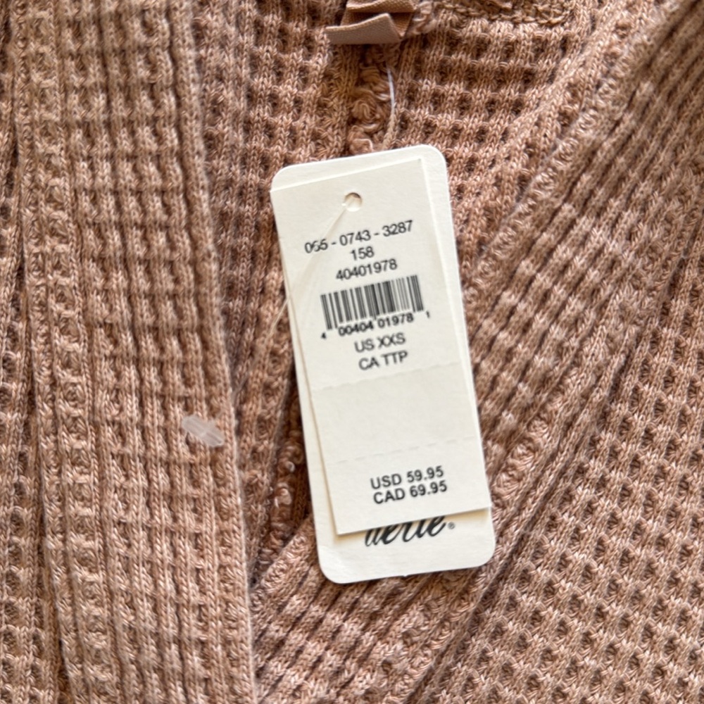 NWT!  Aerie Lumberjane waffle polo sweatshirt, size XXS - Picture 5 of 10